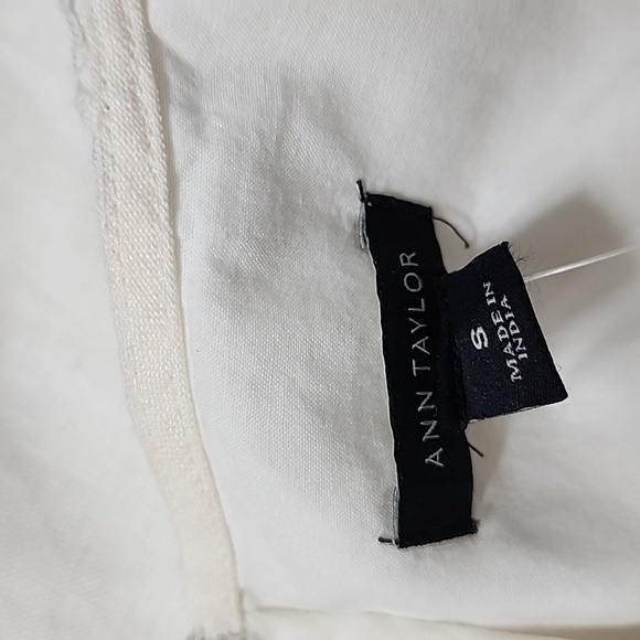 ANN TAYLOR" IVORY CROCHET TRIM BOHEMIAN SUMMER SHIFT DRESS SIZE S NWT $149 - Picture 10 of 12